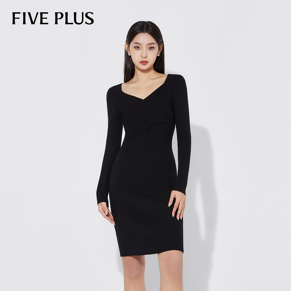 FIVEPLUS法式针织连衣裙