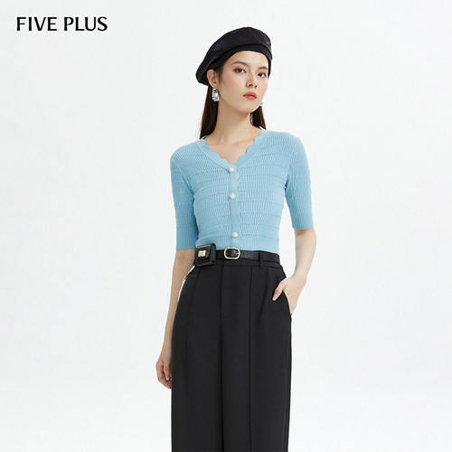 FIVEPLUS夏装针织衫女上衣