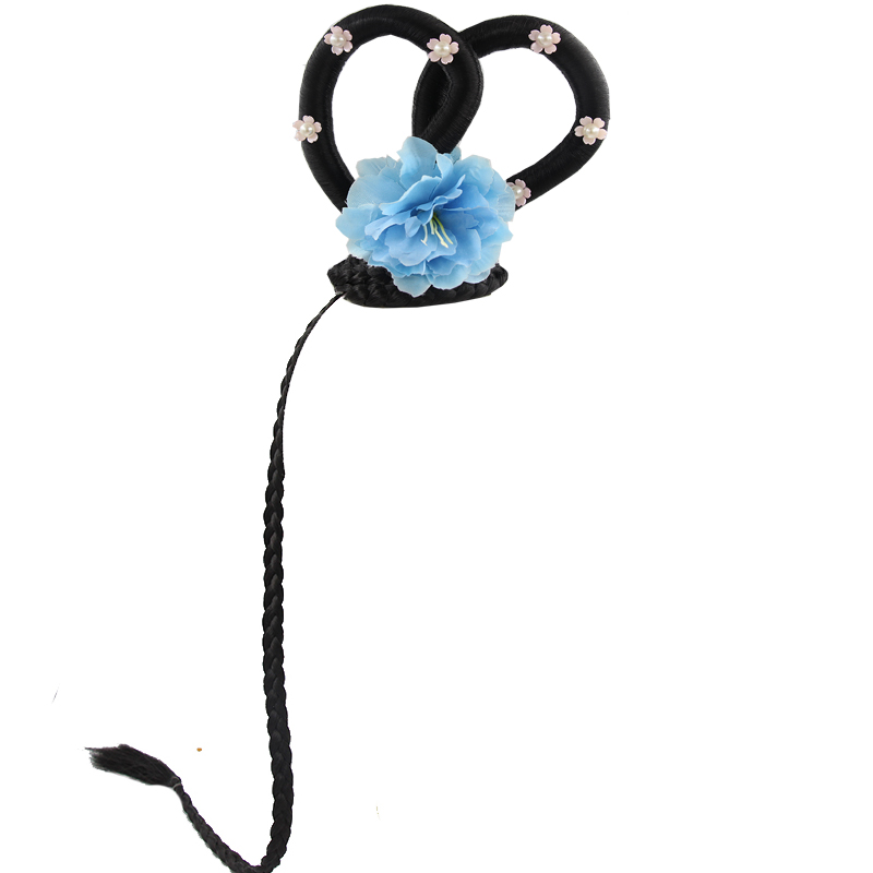 荷花奖舞蹈醉春风群舞头饰汉服发饰古典舞扇子舞舞台演出配饰假发