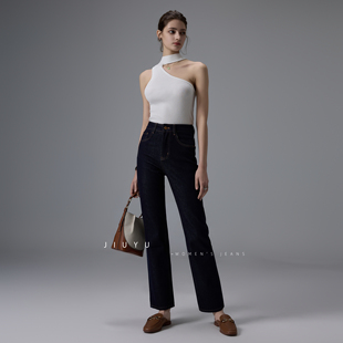 2025年新款弹力高腰显瘦直筒法棍牛仔裤女今年流行的爆款裤子女士