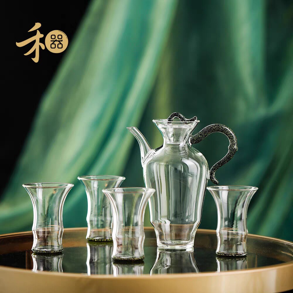 台湾禾器君悦壶杯子泡茶壶加厚手工玻璃壶耐热透明小壶套装配件