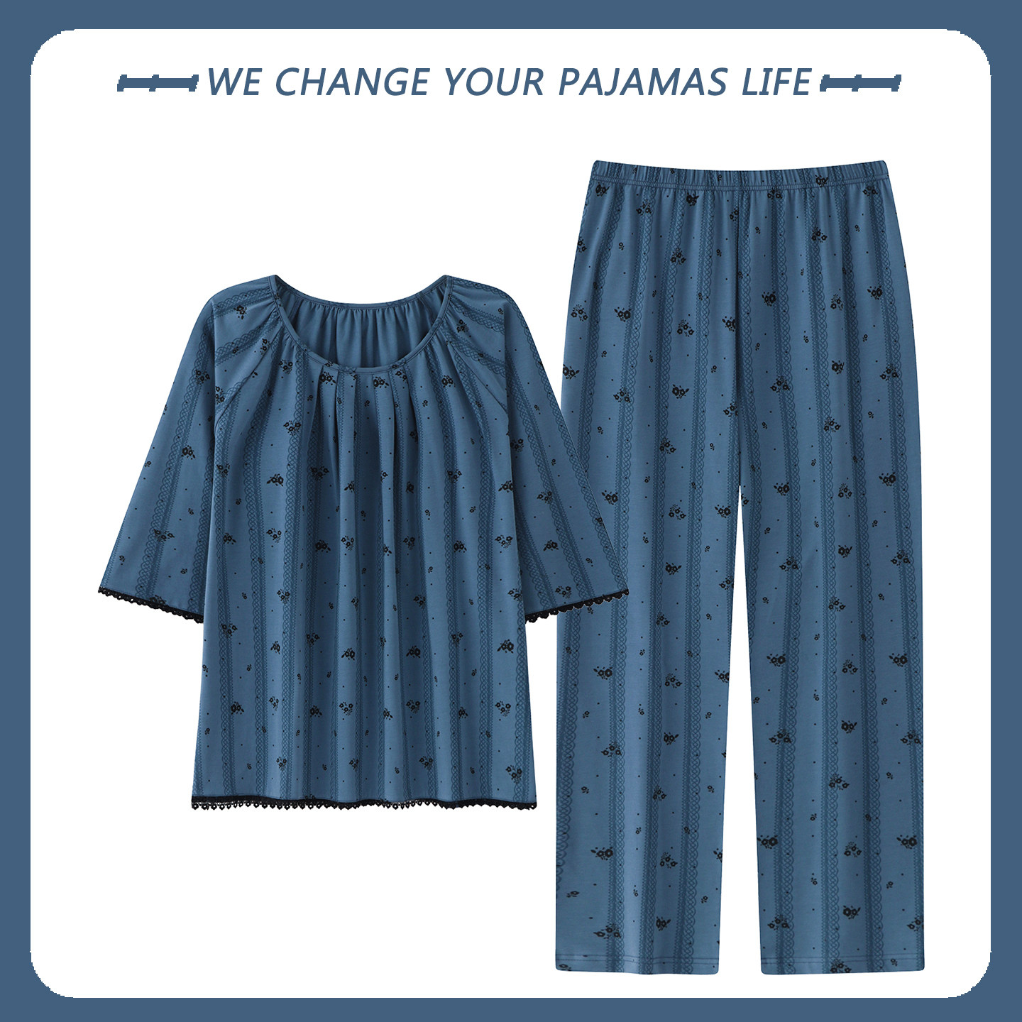 睡衣女春秋季纯棉2026超火甜美全棉柔软舒适七分袖长裤家居服套装,女士内衣/男士内衣/家居服,睡衣/家居服套装,淘宝优惠券,粉丝福利购,淘宝优惠卷