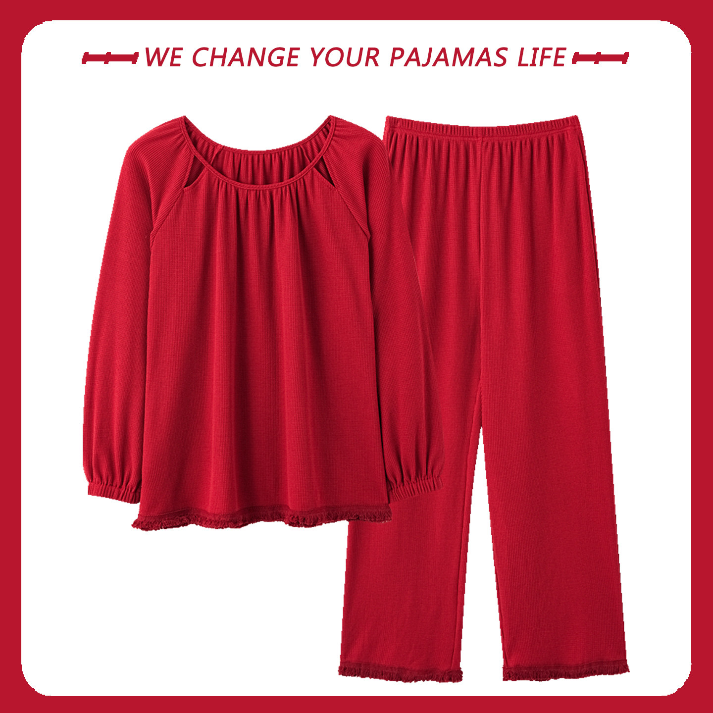 长袖睡衣女款春秋冬季红色纯棉本命年喜庆结婚亲肤家居服两件套装,女士内衣/男士内衣/家居服,睡衣/家居服套装,淘宝优惠券,粉丝福利购,淘宝优惠卷