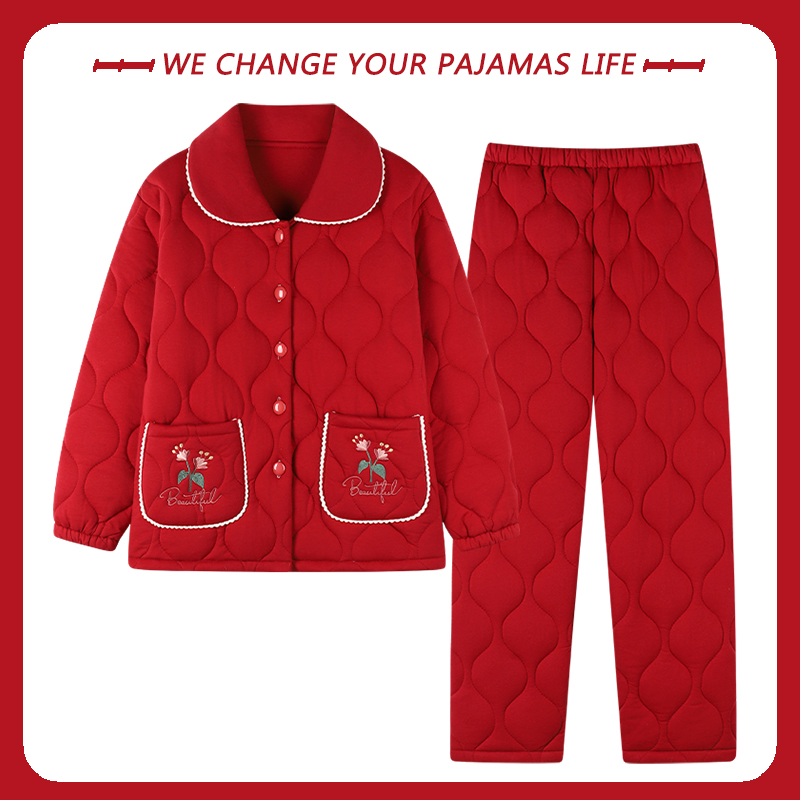 针织夹棉纯棉不起球不褪色女士