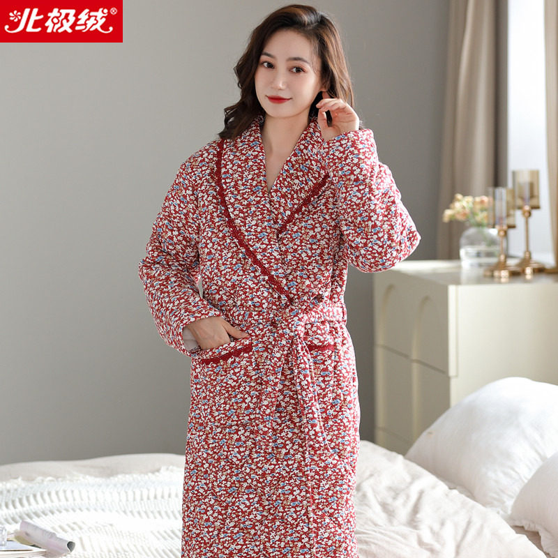 俞兆林女夹棉冬季睡袍