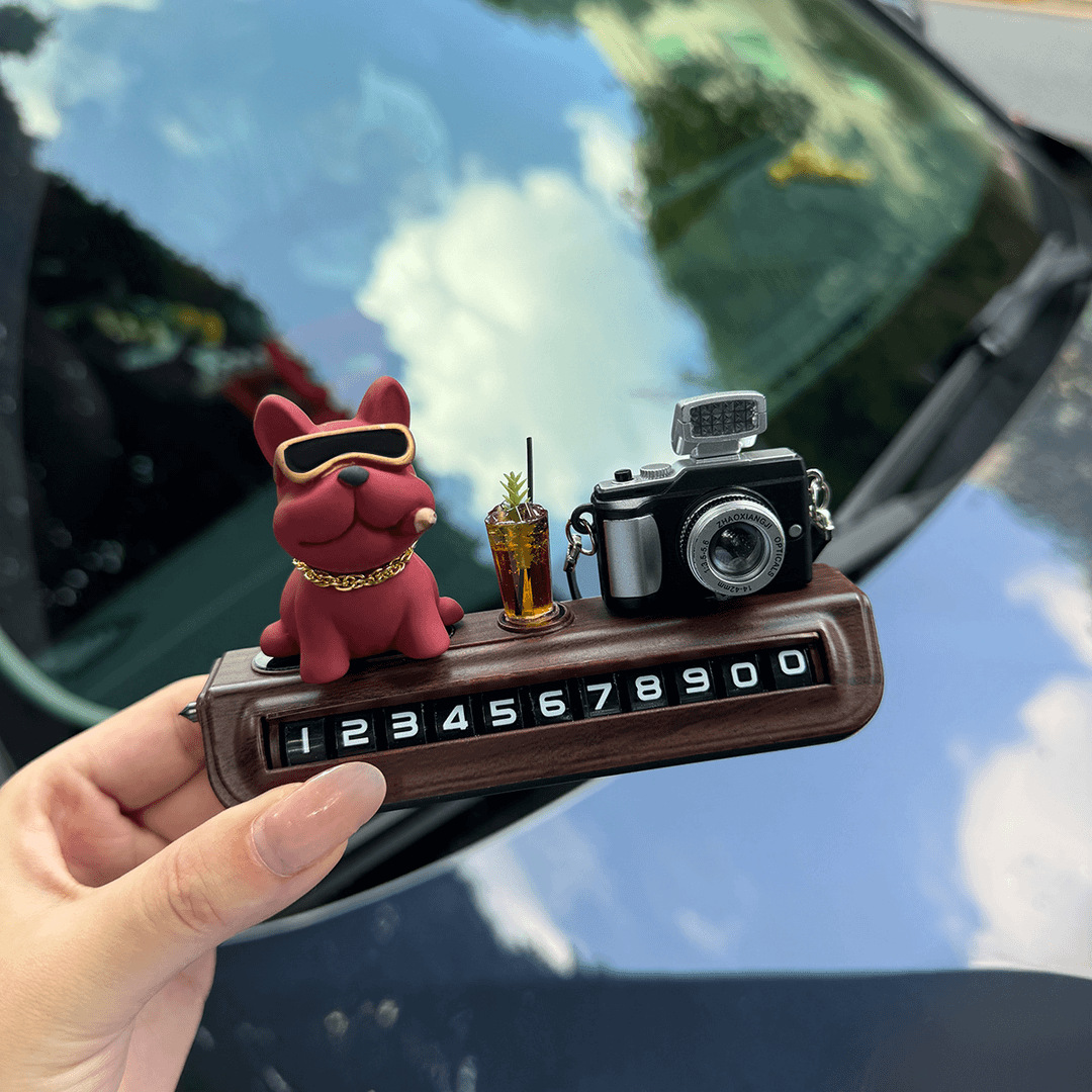 [土豪恶霸犬]临时停车挪车电话牌车内可隐藏数字号码挪车号码牌