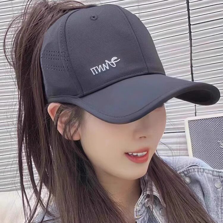 透气防晒可扎马尾半空顶棒球帽女