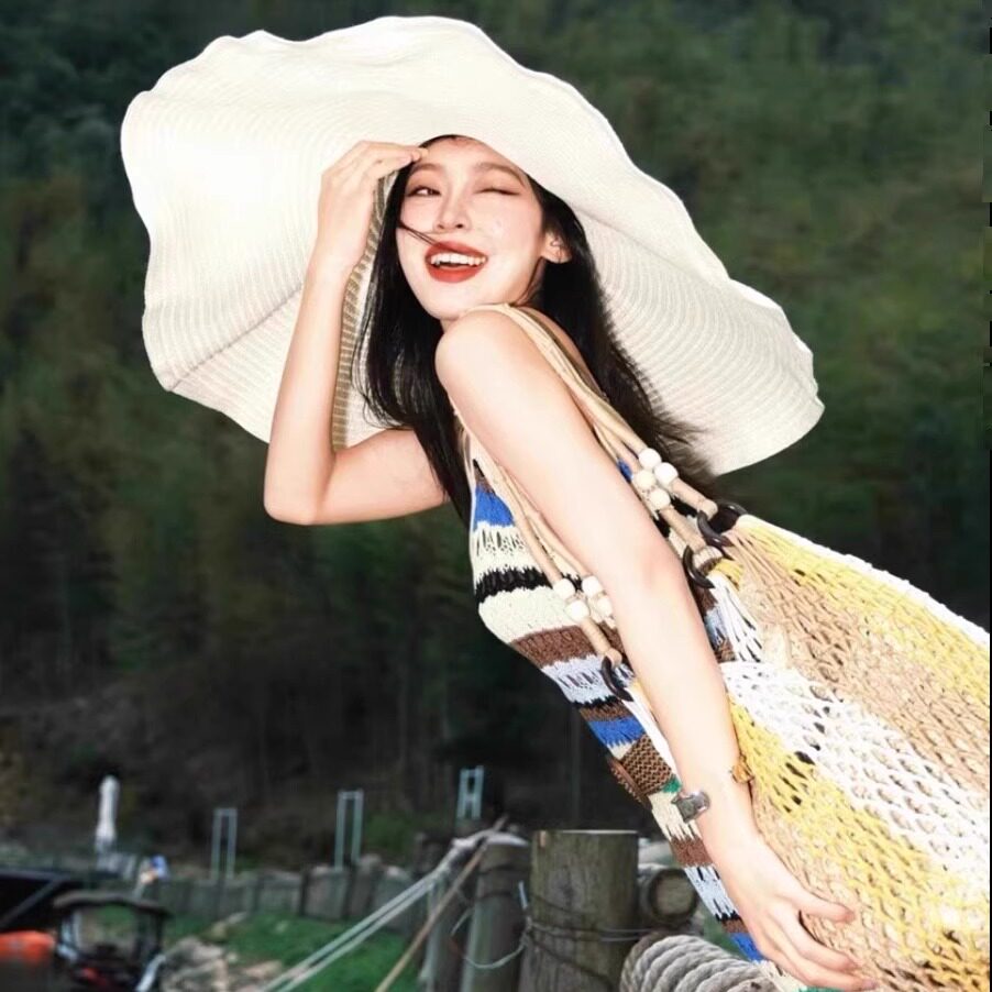 夏季加大帽檐防晒帽可塑型贵妇帽