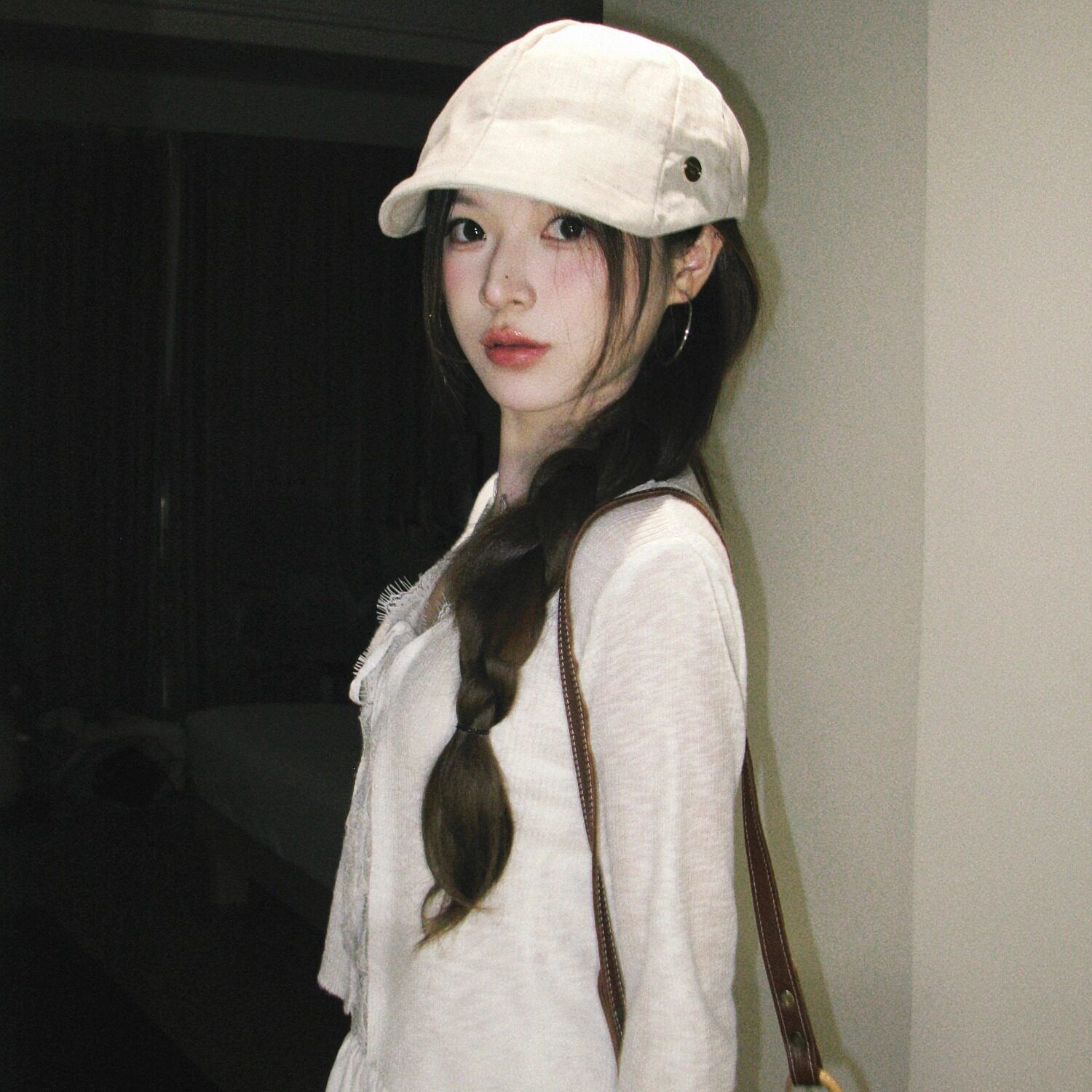 复古白色亚麻前进帽个性报童帽女