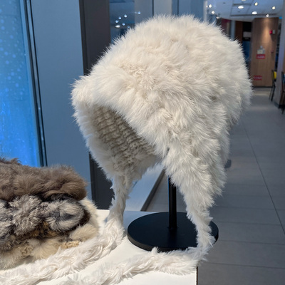 兔毛帽子女秋冬保暖护耳皮草帽