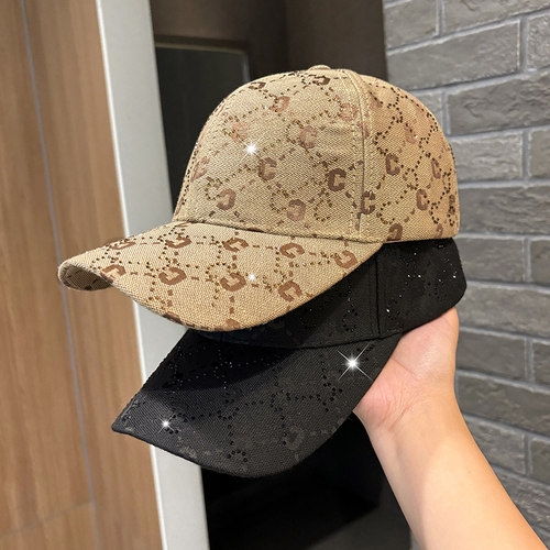 春夏秋户外遮阳显脸小水钻帽女款