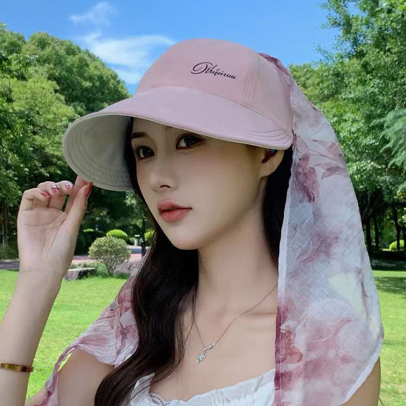 夏季护颈防晒遮阳头巾帽女显脸小