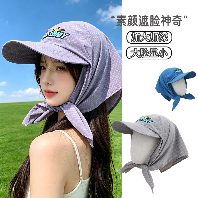 日系小清新格纹头巾绑带鸭舌帽女