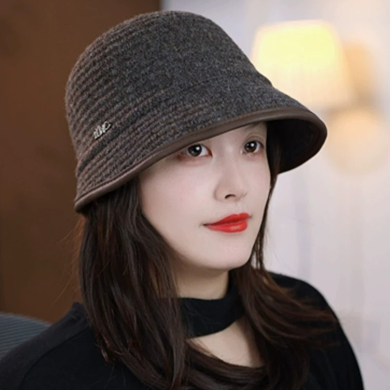 秋季新款英伦风复古针织渔夫帽女