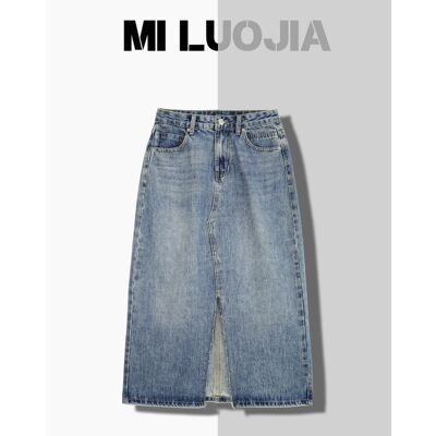 B2025新款爆款蓝色牛仔裙半身小个子显瘦潮流韩版百搭时尚水洗9