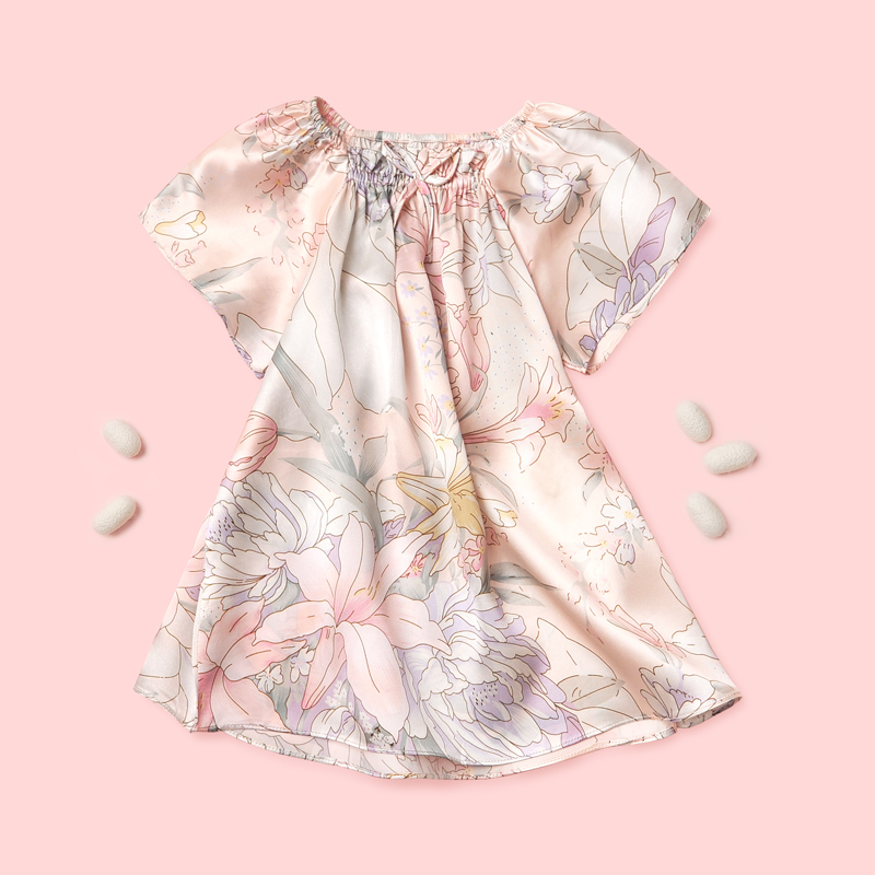 夏季女童真丝睡裙蚕丝裙子家居服