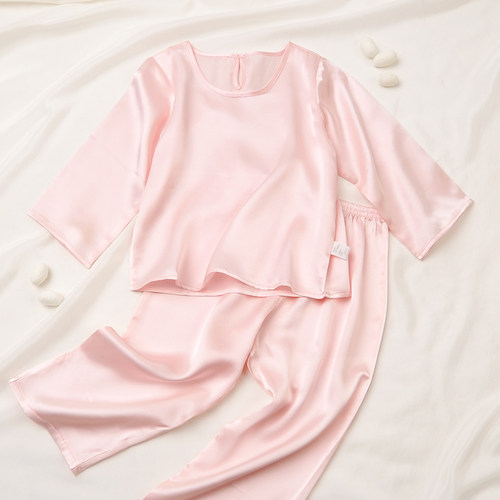 儿童真丝睡衣宝宝蚕丝家居服套装