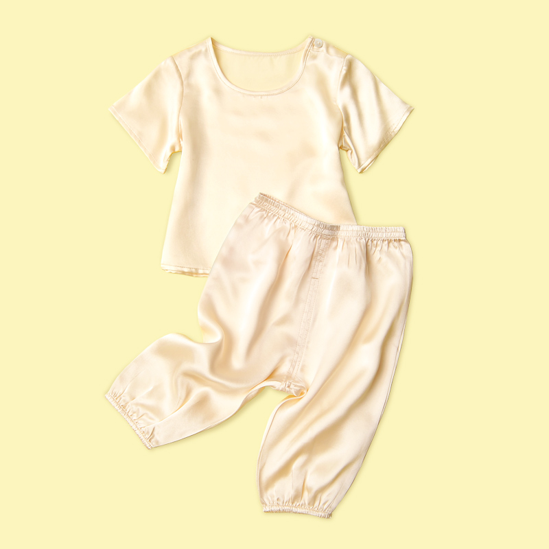 儿童真丝家居服套装蚕丝睡衣