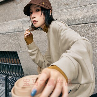 迷你mini第七天神来之笔通勤风圆领卫衣女宽松套头长袖 上衣基础款