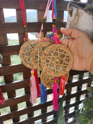 云南民族风竹编工艺品迷你鸡枞帽斗笠小挂件一物一拍
