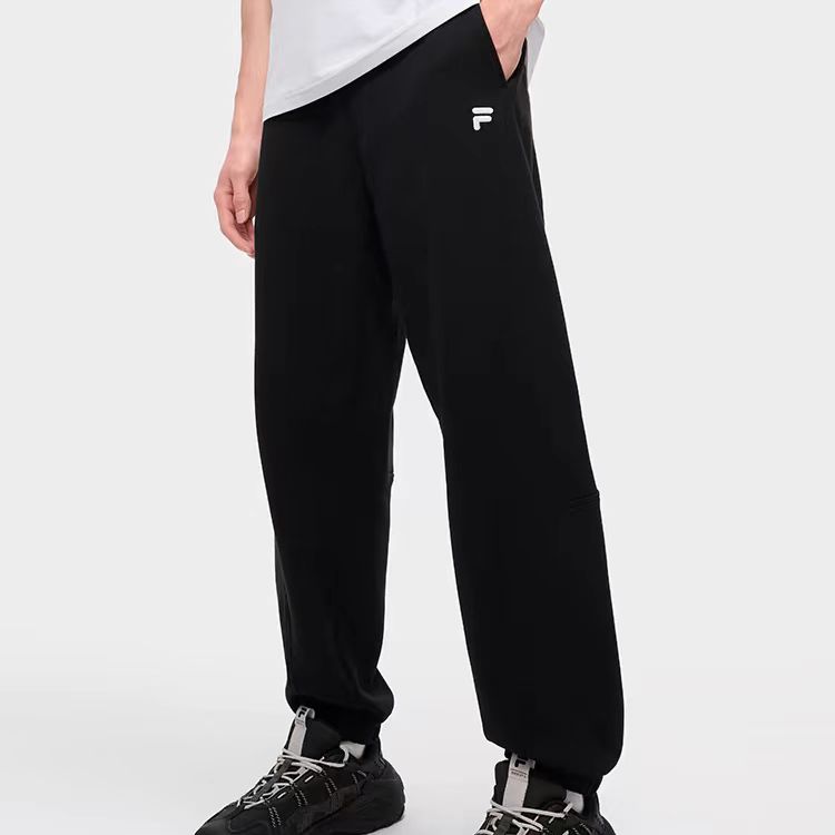 FILA FUSION斐乐潮牌2025新款情侣加绒长裤女宽松休闲收口裤男