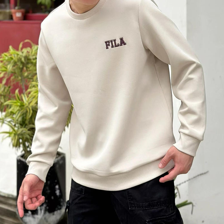 FILA斐乐2025新款套头卫衣男士宽松圆领休闲针织长袖运动服上衣