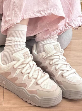 FILA斐乐斑斓鞋ROSETTA女鞋2025秋冬新款面包厚底复古休闲板鞋子