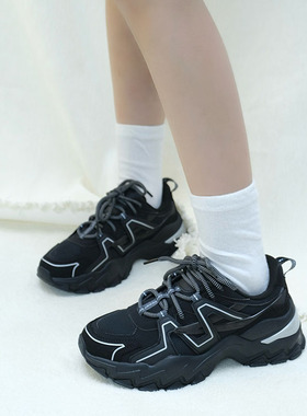 FILA斐乐欧若拉老爹鞋女高圆圆同款2025秋冬厚底休闲女鞋F12W2311