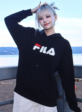 FILA 斐乐情侣款连帽卫衣2025新款男女同款宽松长袖加绒上衣