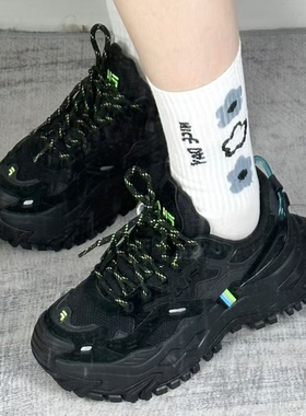 FILA Bianco斐乐硬糖25秋冬老爹鞋女增高女鞋运动鞋T12W135211FBK