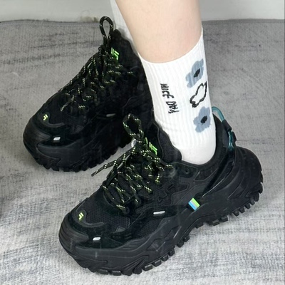 FILA Bianco斐乐硬糖25秋冬老爹鞋女增高女鞋运动鞋T12W135211FBK