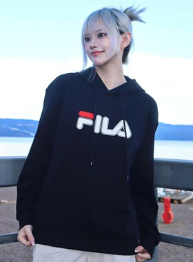 FILA 斐乐情侣款连帽卫衣2025新款男女同款宽松长袖加绒上衣