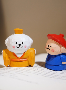 手工木雕小摆件狗官狗皇帝