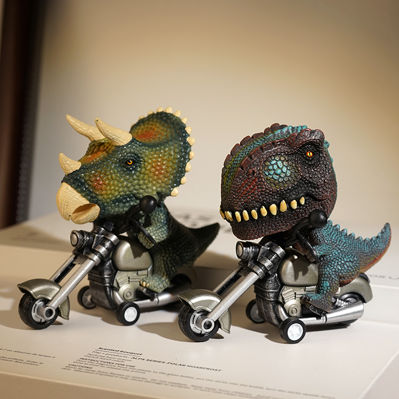 恐龙机车小摆件趣味玩具