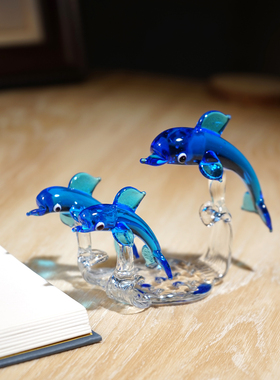 飞跃海豚手工琉璃小摆件玻璃