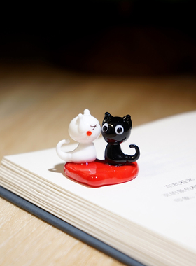 “陷入热恋”手工琉璃情侣猫