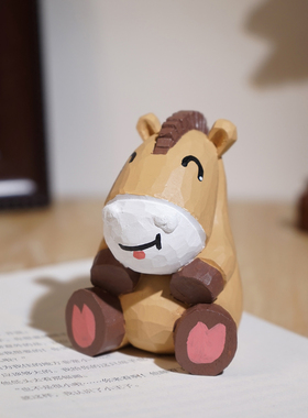 “好运小马”手工木雕小摆件