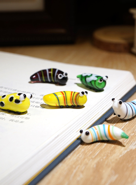 手工琉璃七彩毛毛虫小摆件