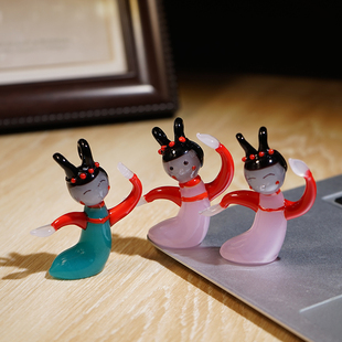 【少量清仓】起舞弄清影手工玻璃小摆件琉璃办公室电脑桌面装饰品