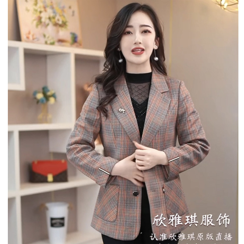 欣雅琪服饰春秋款女士西服外套修身长袖气质洋气休闲小西装上衣女