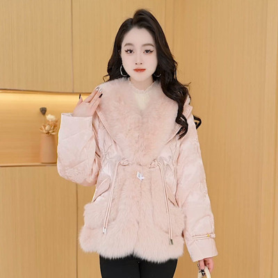 冬季新款时尚气质百搭休闲加厚保暖小香风白鸭绒羽绒服外套女冬款