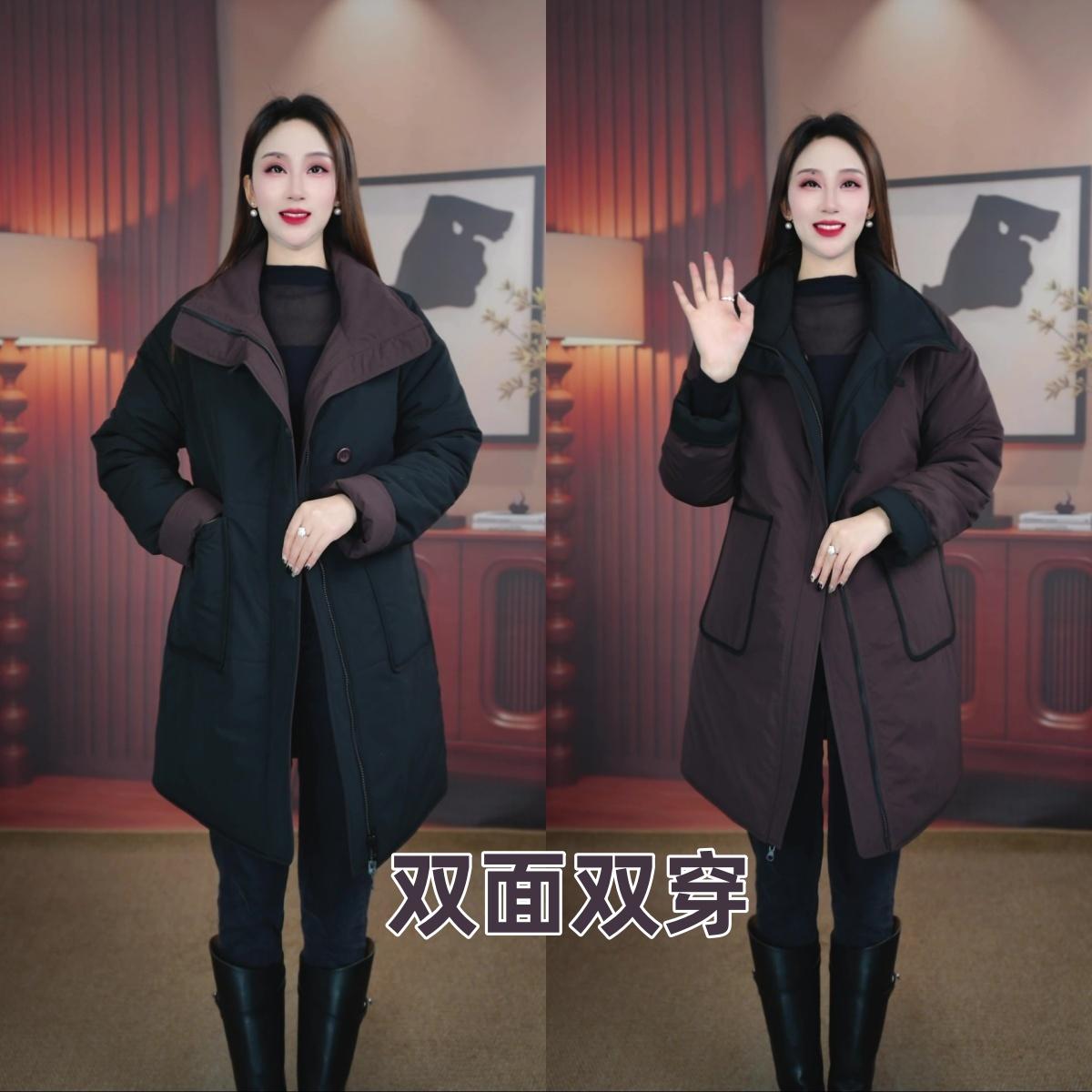 双面可穿棉衣棉服外套女