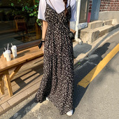 新款 韩国东大门法式 复古小众碎花连衣裙女2024夏季 性感雪纺吊带裙