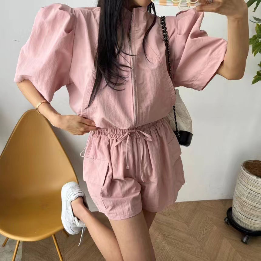 韩国短袖防晒服外套短裤休闲套装