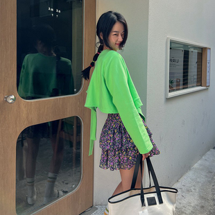 韩国东大门2024新款法式小众碎花雪纺裙温柔蓬蓬短裙a字半身裙女