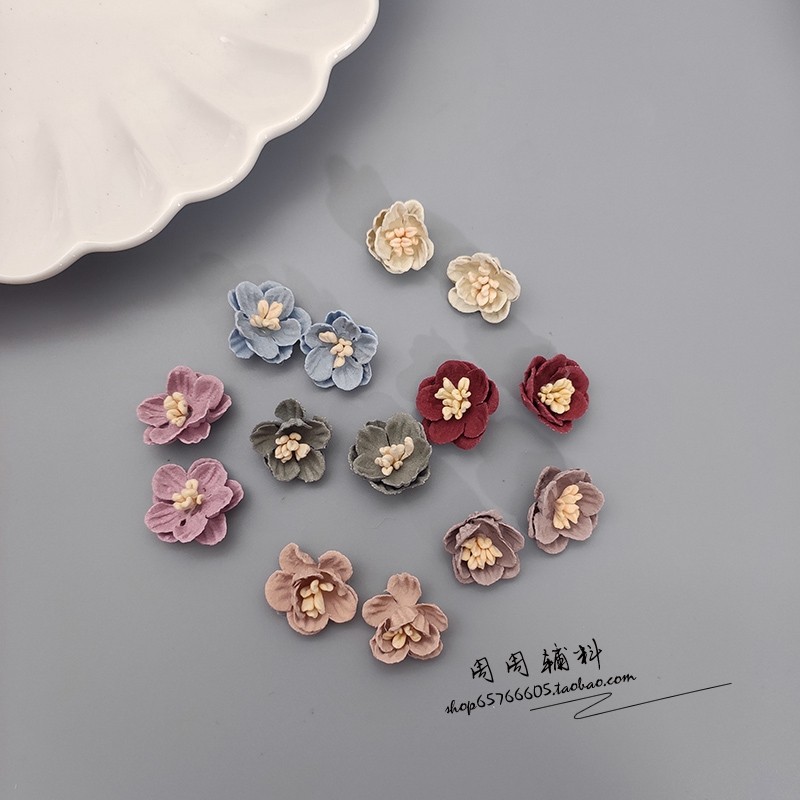 彩色立体梅花朵手工diy材料婚纱配饰头饰服装蒲扇子装饰配件辅料