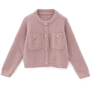 日系原单 grl an1347 甜美纱荣子金扣针织毛衣开外套衫女