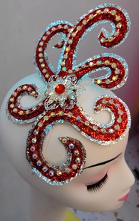 新款开场民族现代当代古典舞红色绿色金色银色舞蹈头饰钻饰头花饰