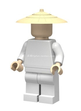 国产小颗粒积木 人仔头发帽子配件 兼容 24458 93059 草帽斗笠