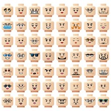 国产小颗粒MOC积木零件 人仔印刷配件 头部 表情 脸部 3个